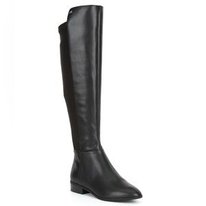 Michael Kors Bromley Faux Leather Over-the-Knee Boots. Size 6.5, black.